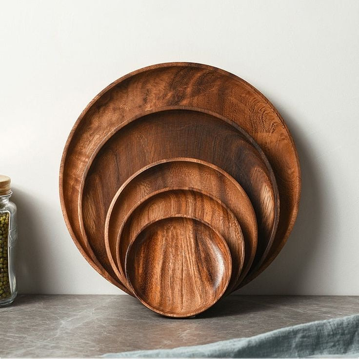 Wooden Dinner Plate Set