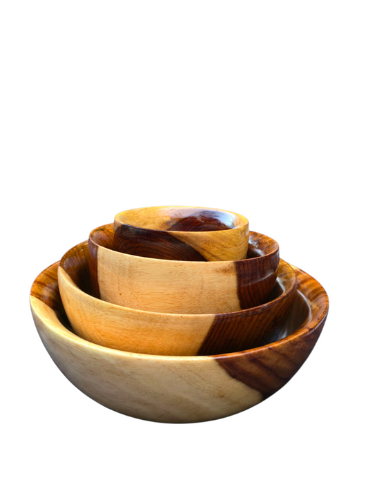 Nested Wooden Bowl Set