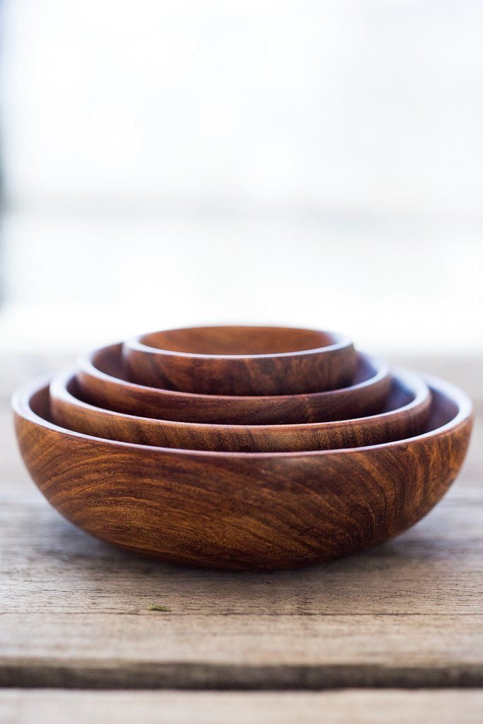 Nested Wooden Bowl Set