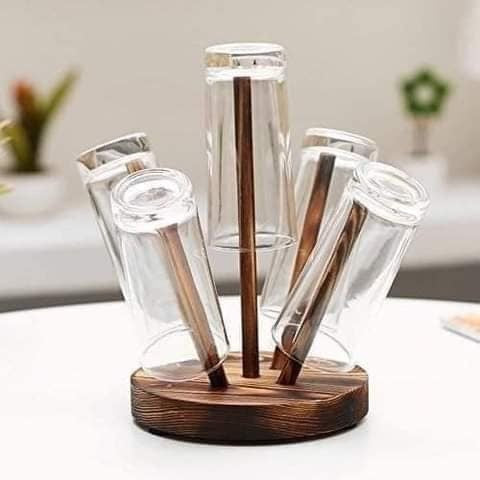 Wooden Glass Drying Stand