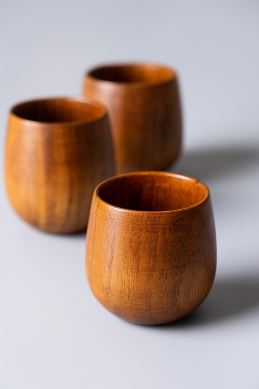 Rustic Charm Wooden Cups