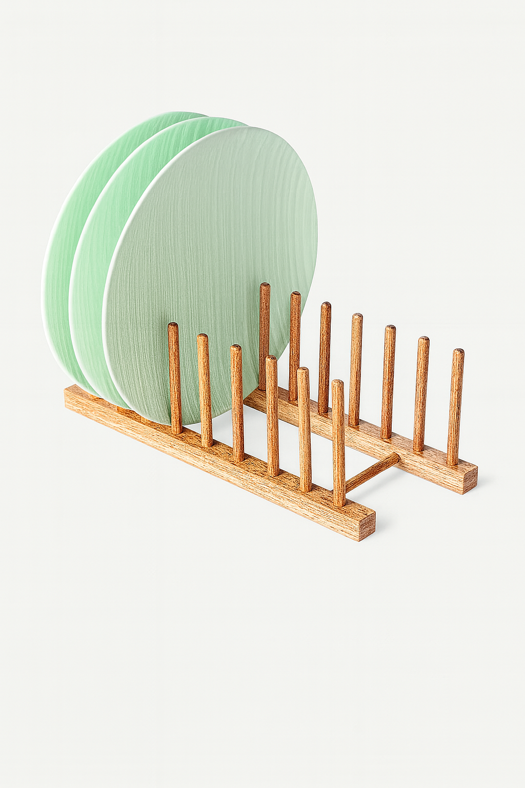 Wooden Plate Organizer Rack