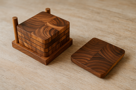 Square Wooden Coasters Set