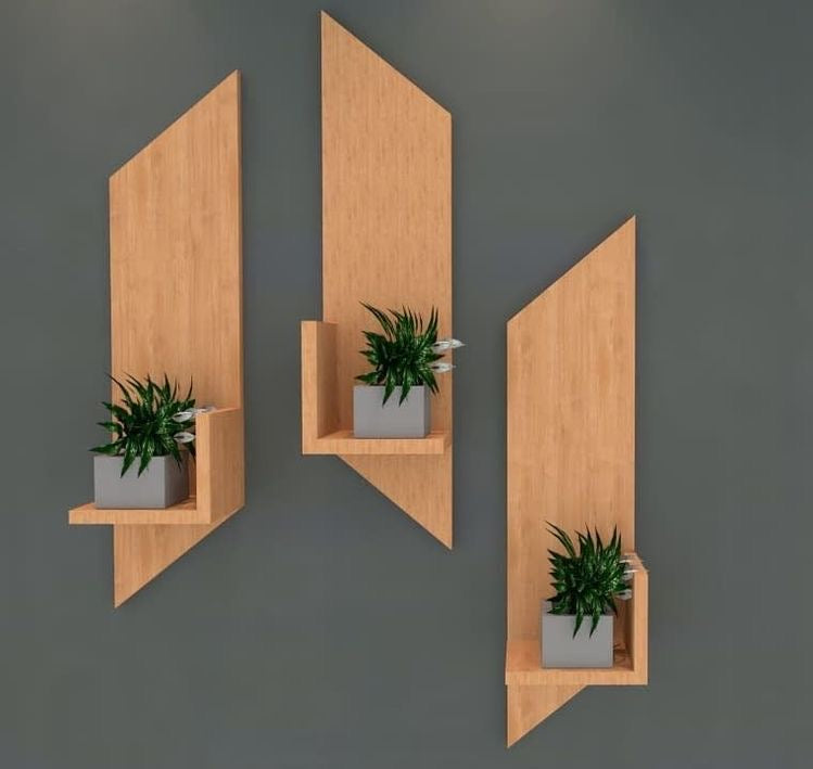Zentro – Geometric Wooden Wall Shelves