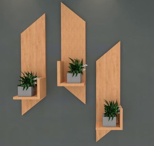 Zentro – Geometric Wooden Wall Shelves
