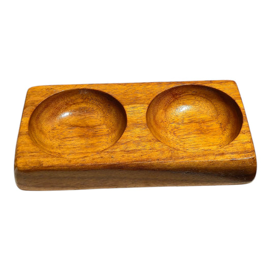 Sarsoua Wood Double Spice Holder