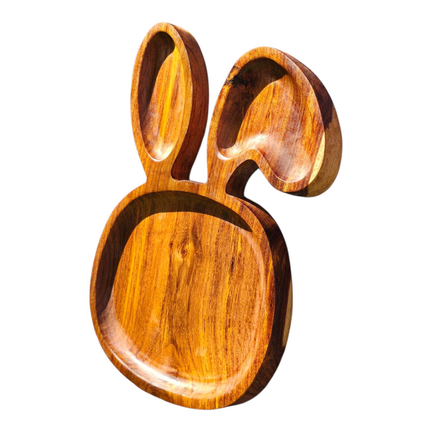 Bunny-Shaped Wooden Kids Plate