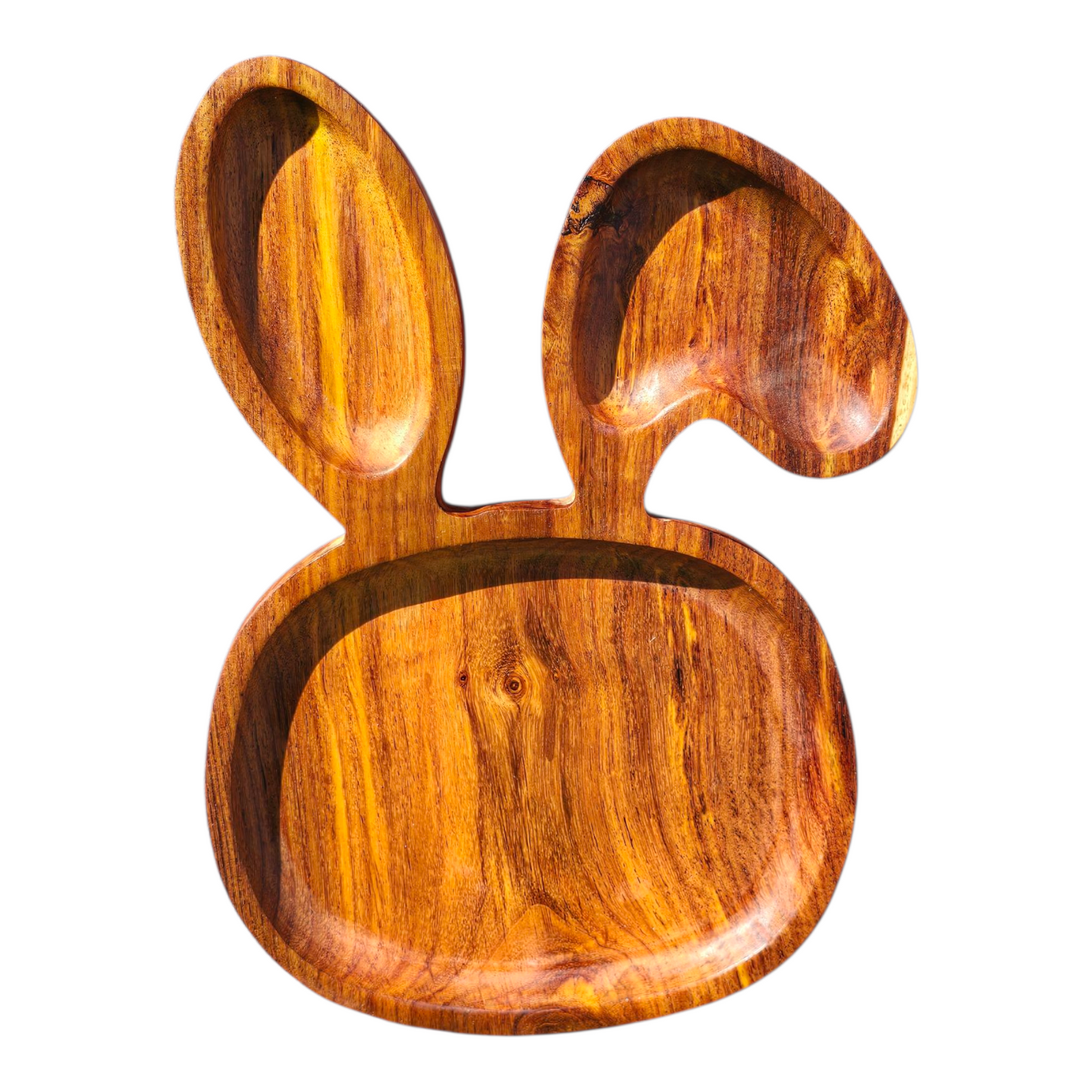 Bunny-Shaped Wooden Kids Plate